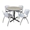 Cain Cain Round Table & Chair Set, Wood, Metal, Plastic Top, Maple TB42RNDPL47GY - alternate 1